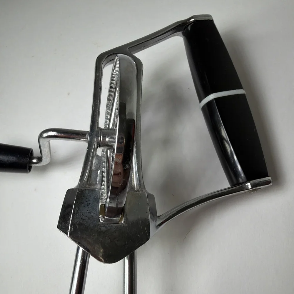 Vintage Egg Beater Retro Hand Mixer Black Stainless Steel 1960's Kitchen